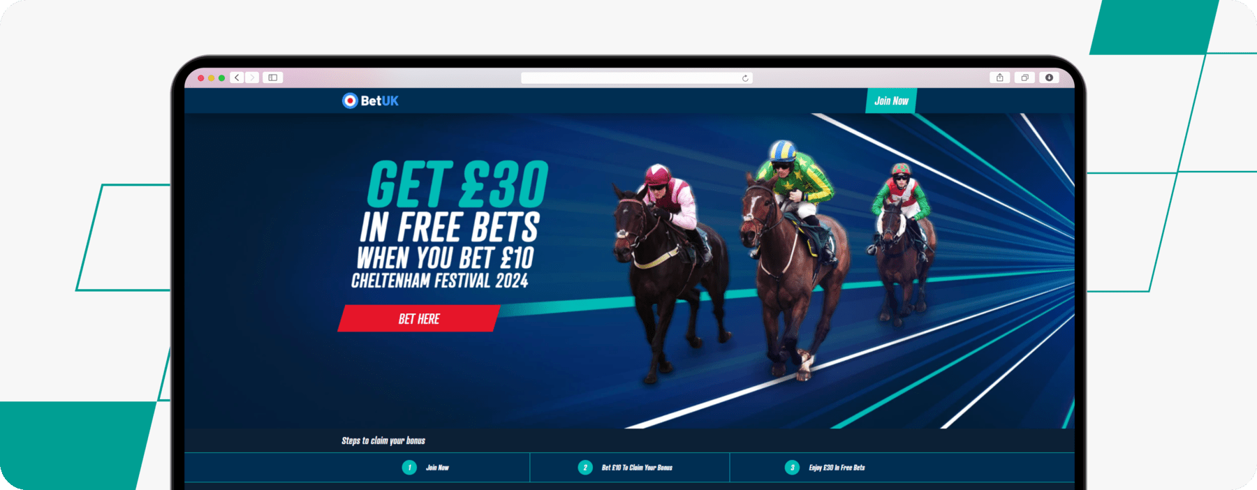 screenshot of bet uk cheltenham offer