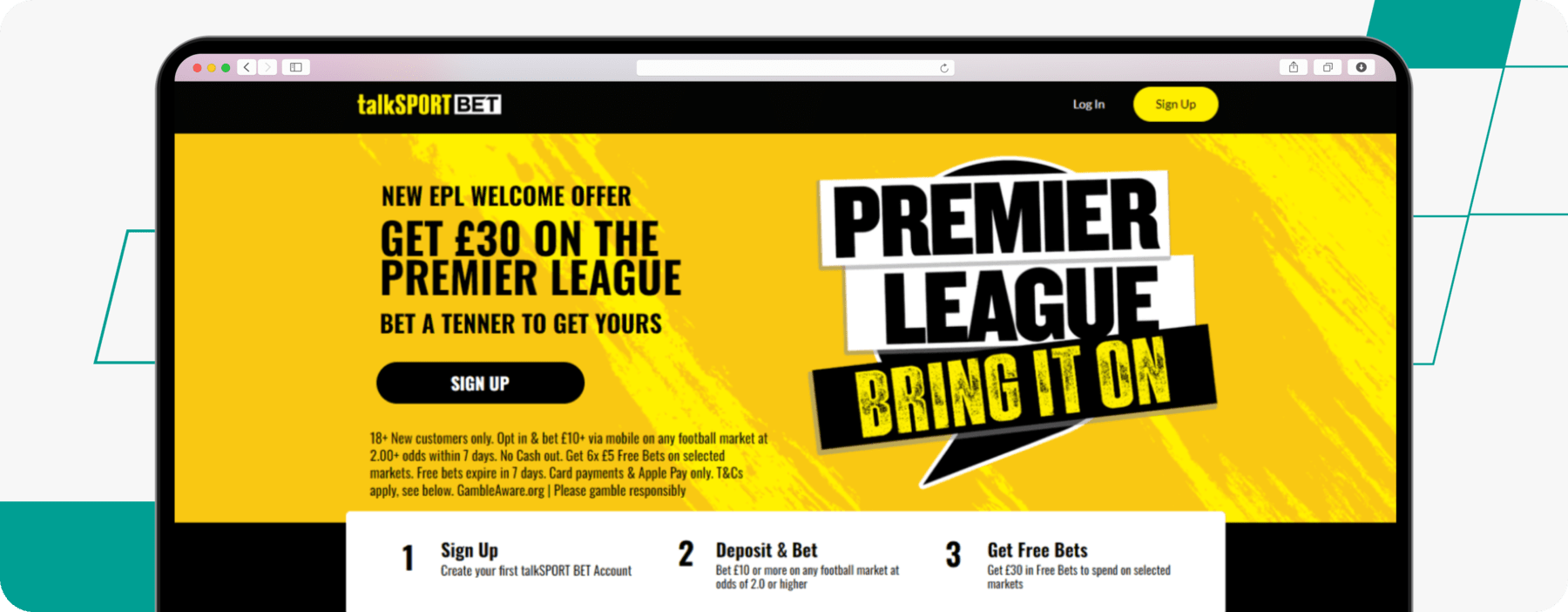 screenshot of talksport bet football welcome offer