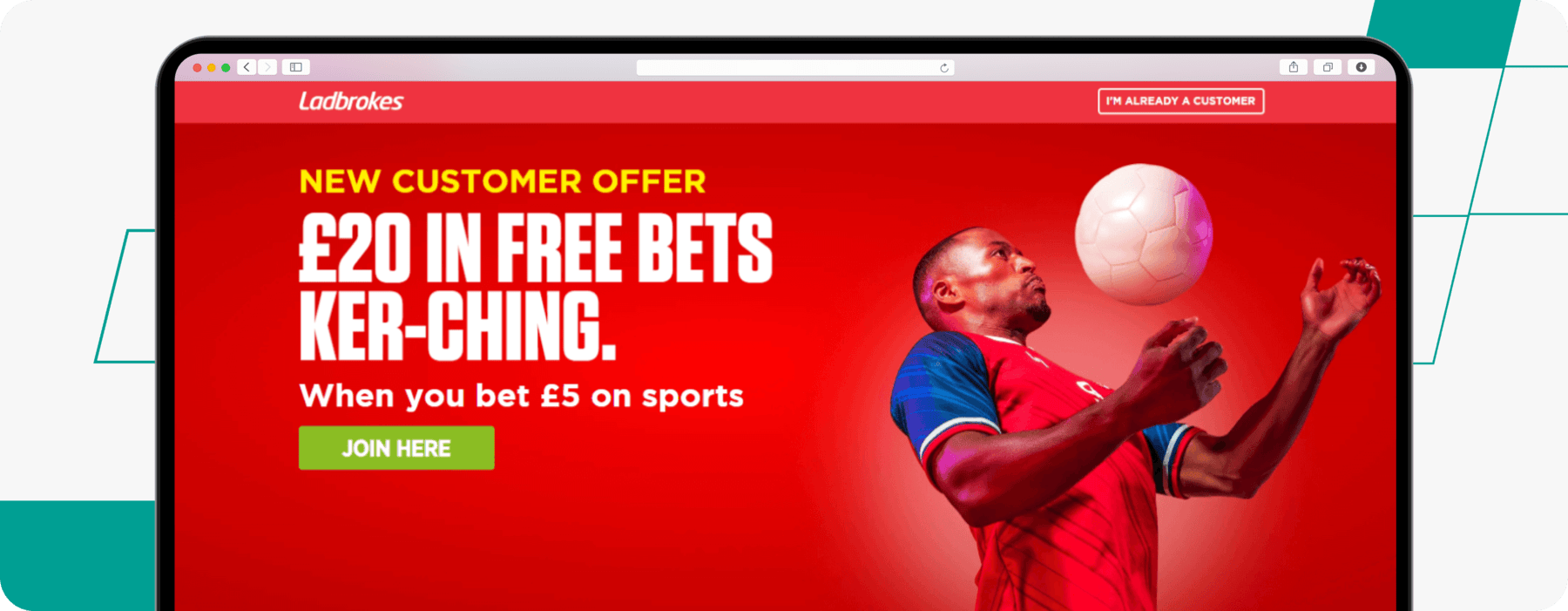 screenshot of ladbrokes sports welcome offer